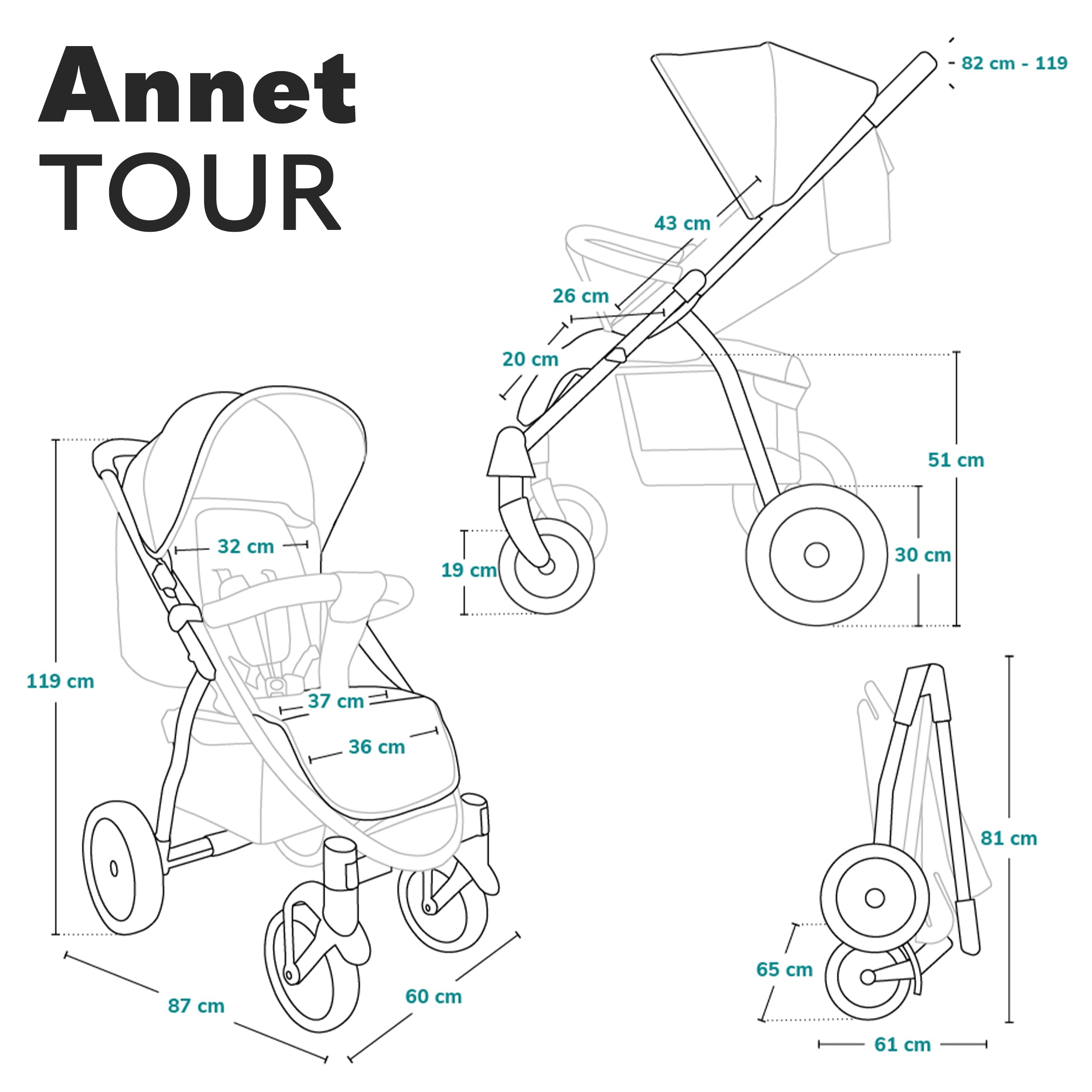 lionelo-annet-tour-poussette-canne-dreamin-position-allong-e-22-kg image 8