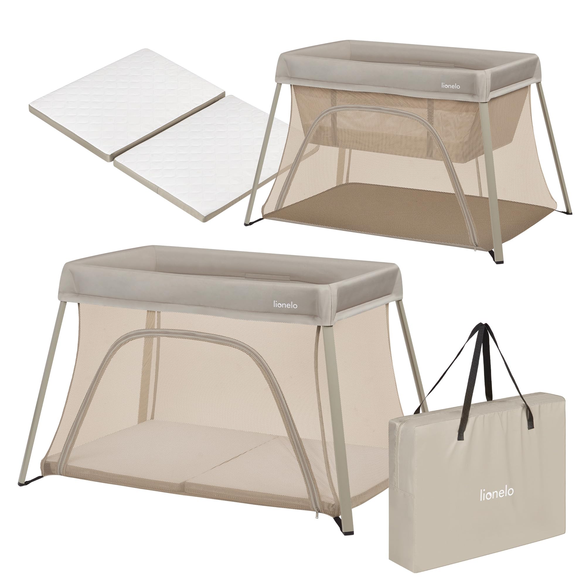 lionelo-alice-lit-voyage-pliable-beige-3en1-matelas-inclus image 1
