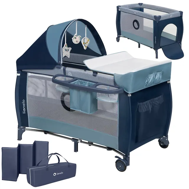 lionelo-sven-plus-lit-b-b-2-en-1-bleu-marine-0-3-ans image 1