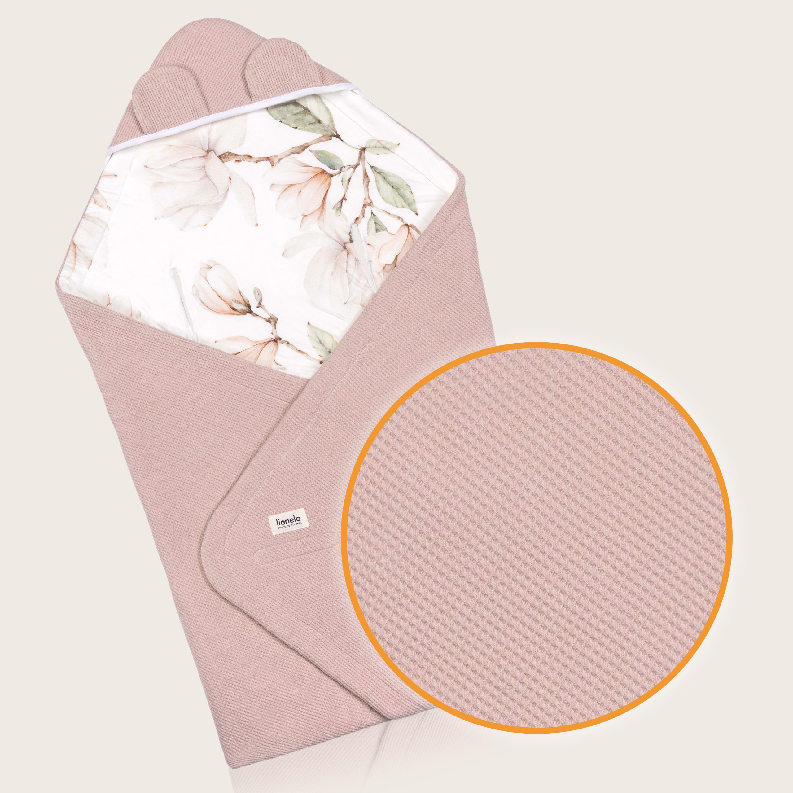 lionelo-travel-swaddle-couverture-b-b-chaude-beige-90x90-coton image 3