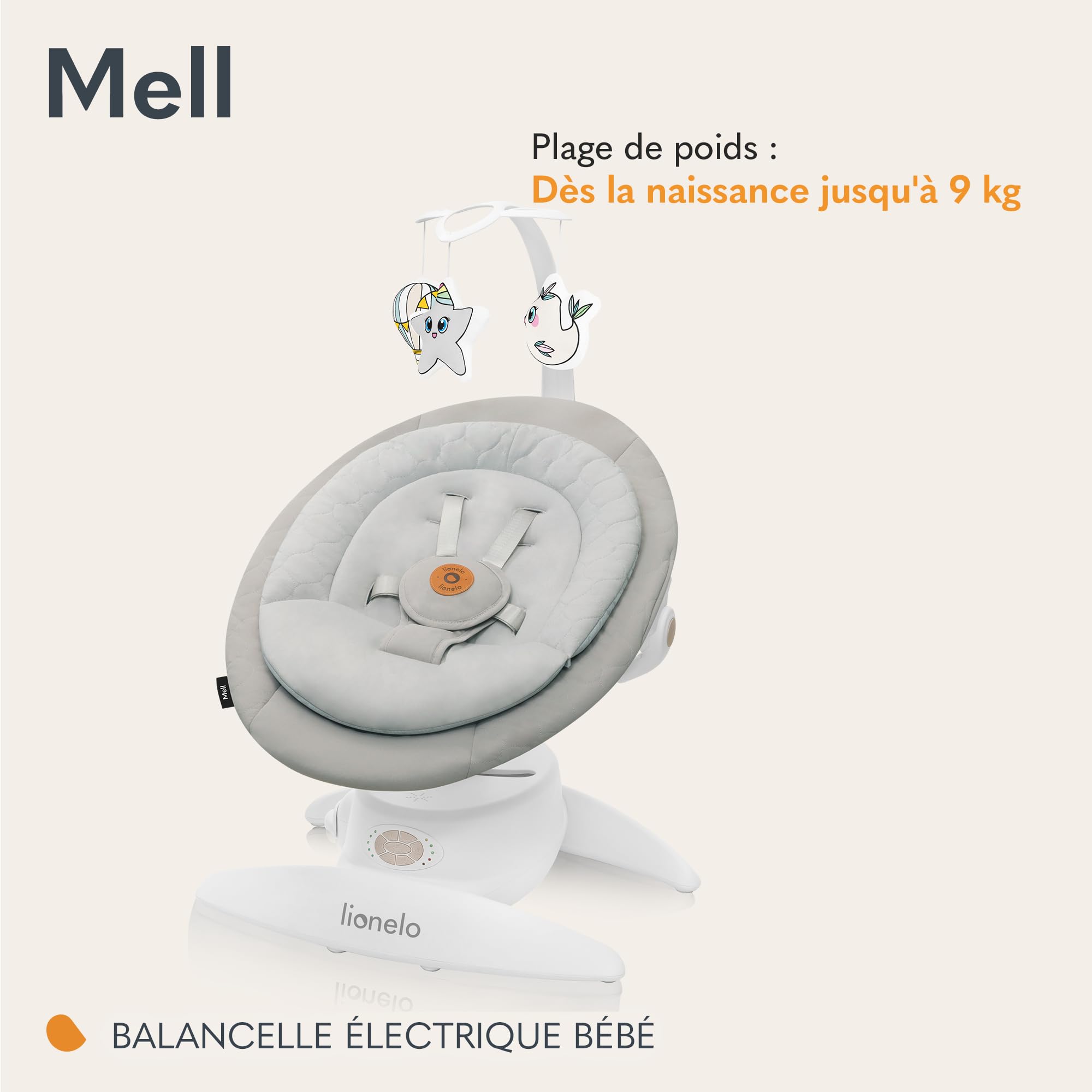 lionelo-mell-transat-b-b-lectrique-beige-5-vitesses image 2