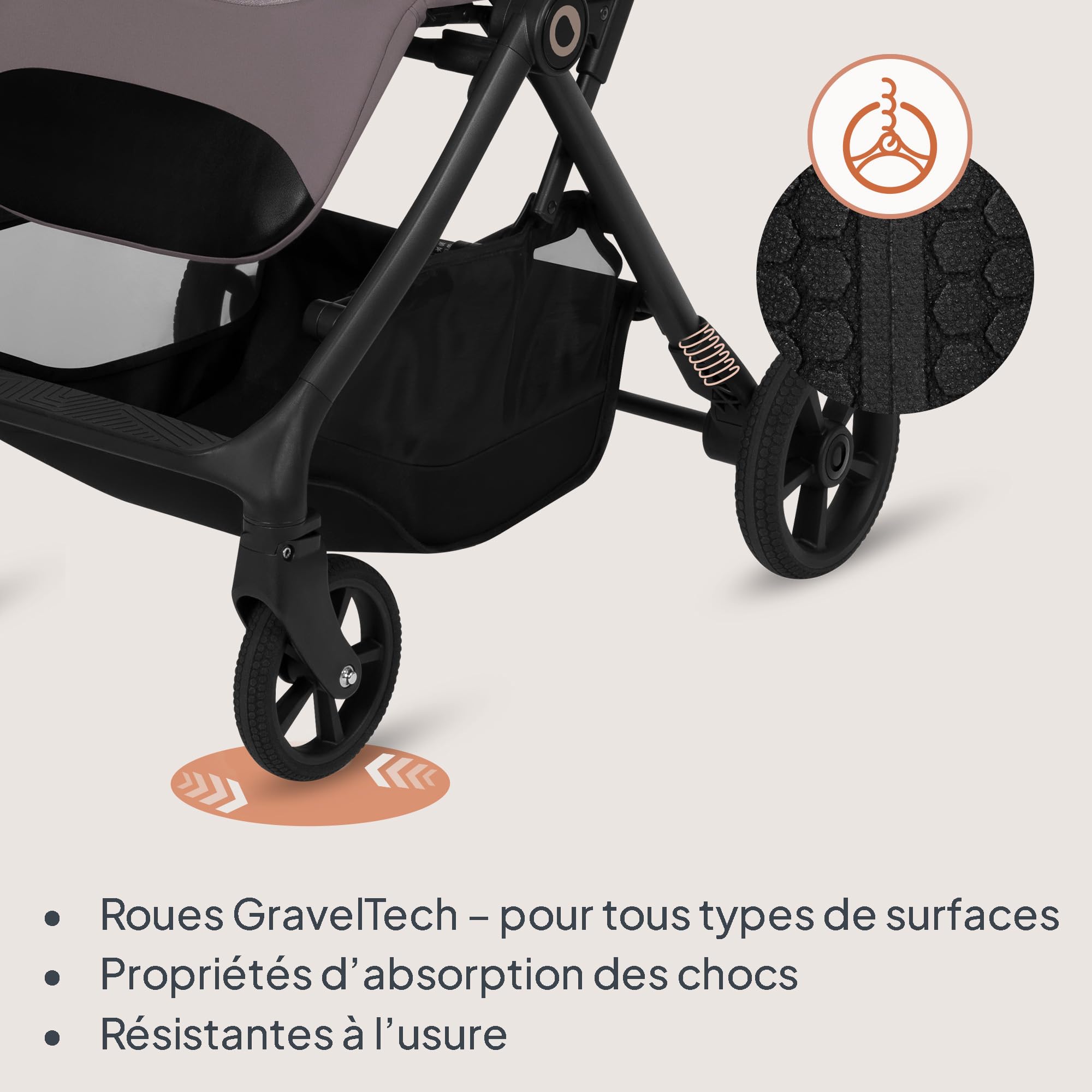 lionelo-tansi-poussette-canne-beige-taupe-22-kg-compacte image 2
