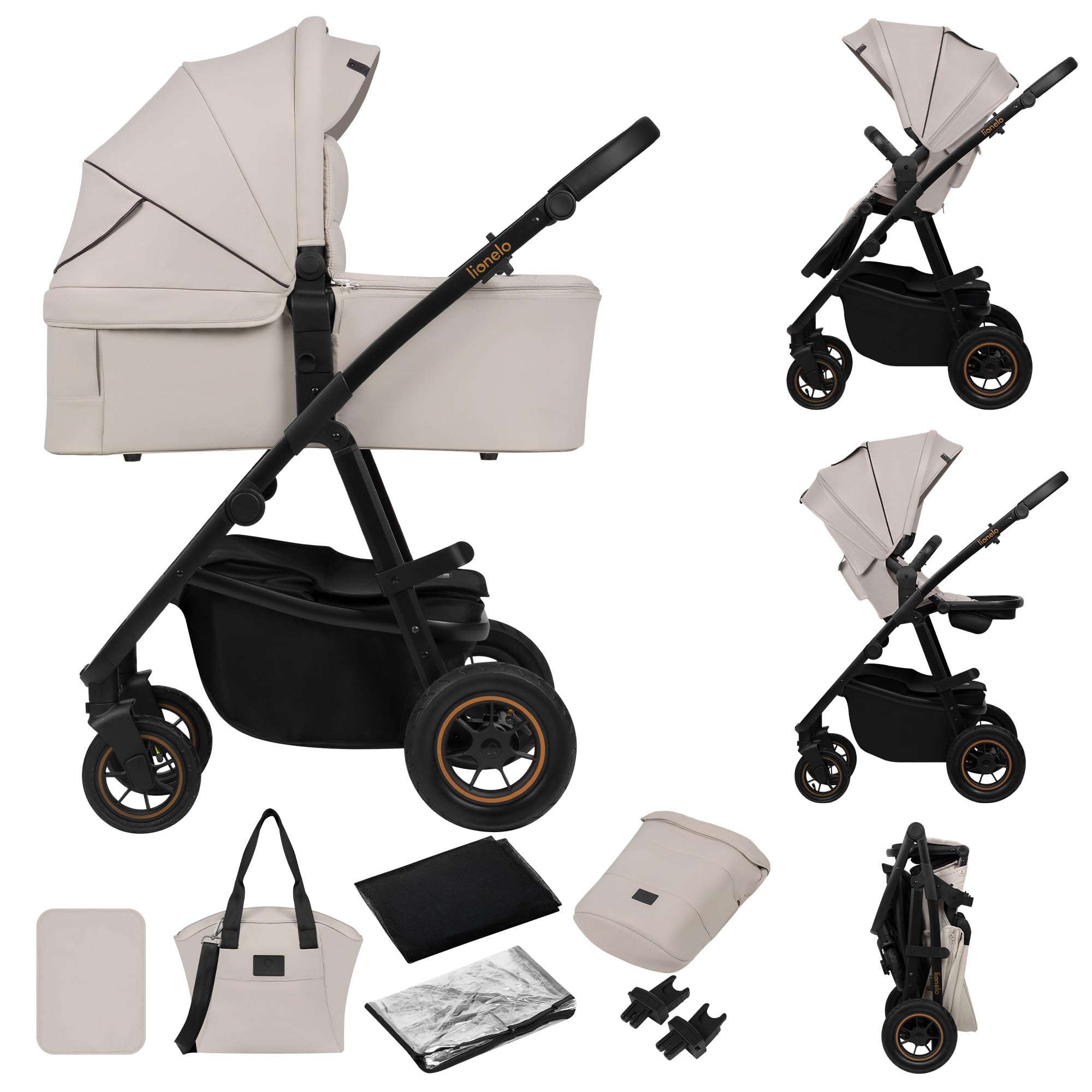lionelo-amber-plus-poussette-2-en-1-beige-22-kg-nacelle-xxl image 1