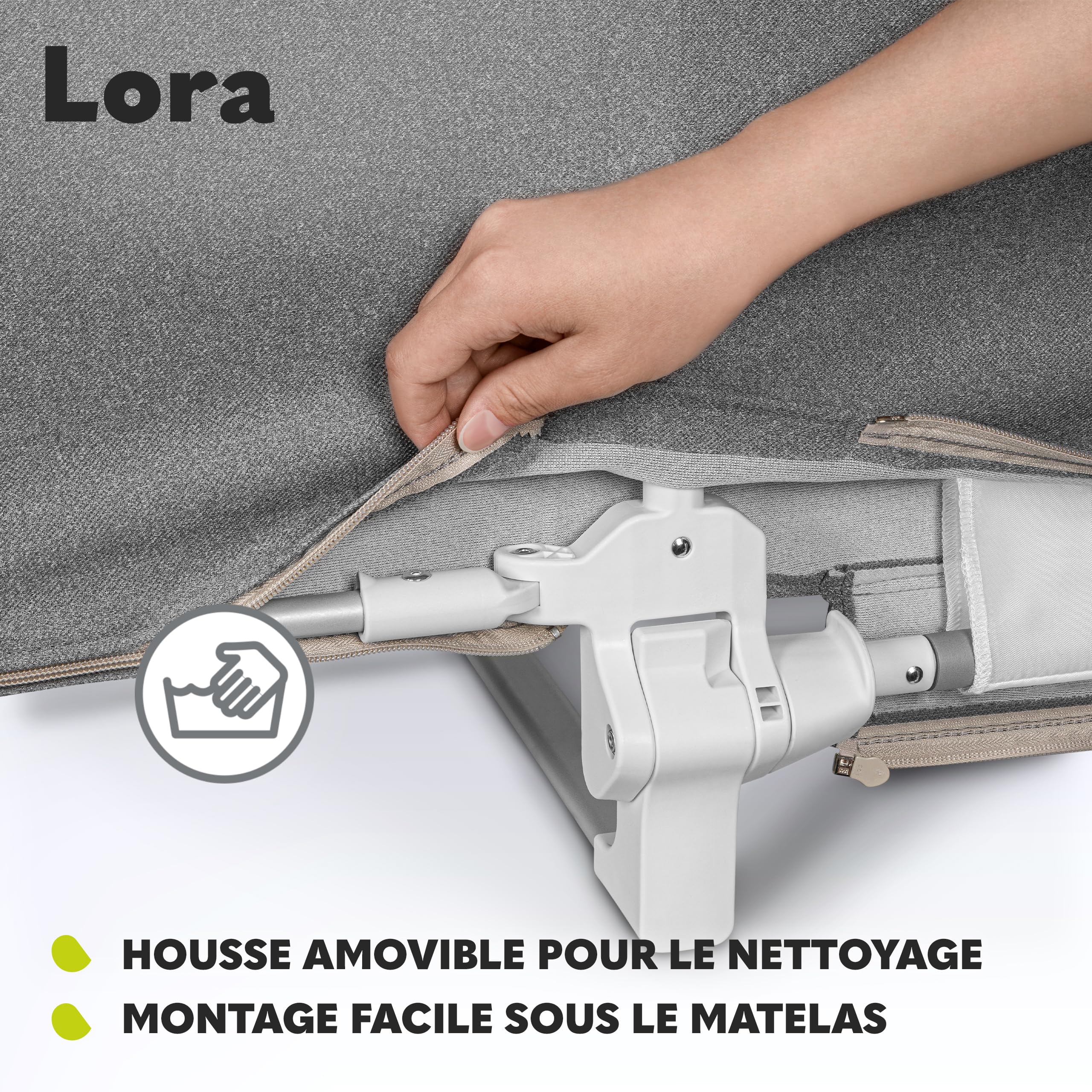 lionelo-lora-barri-re-de-lit-gris-105-cm-pliable image 8
