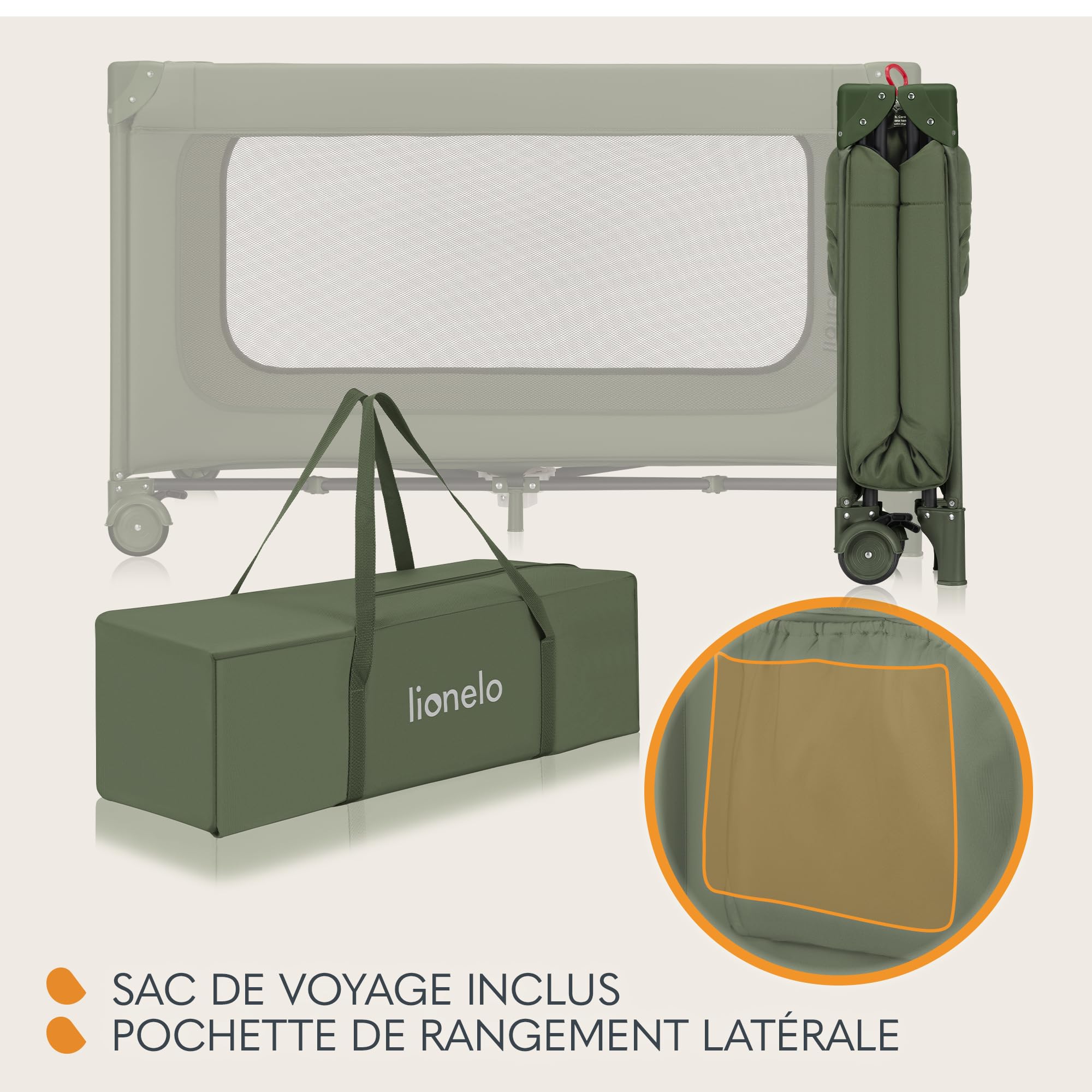 lionelo-jasmin-easy-fold-lit-de-voyage-b-b-vert-matelas-t25 image 8