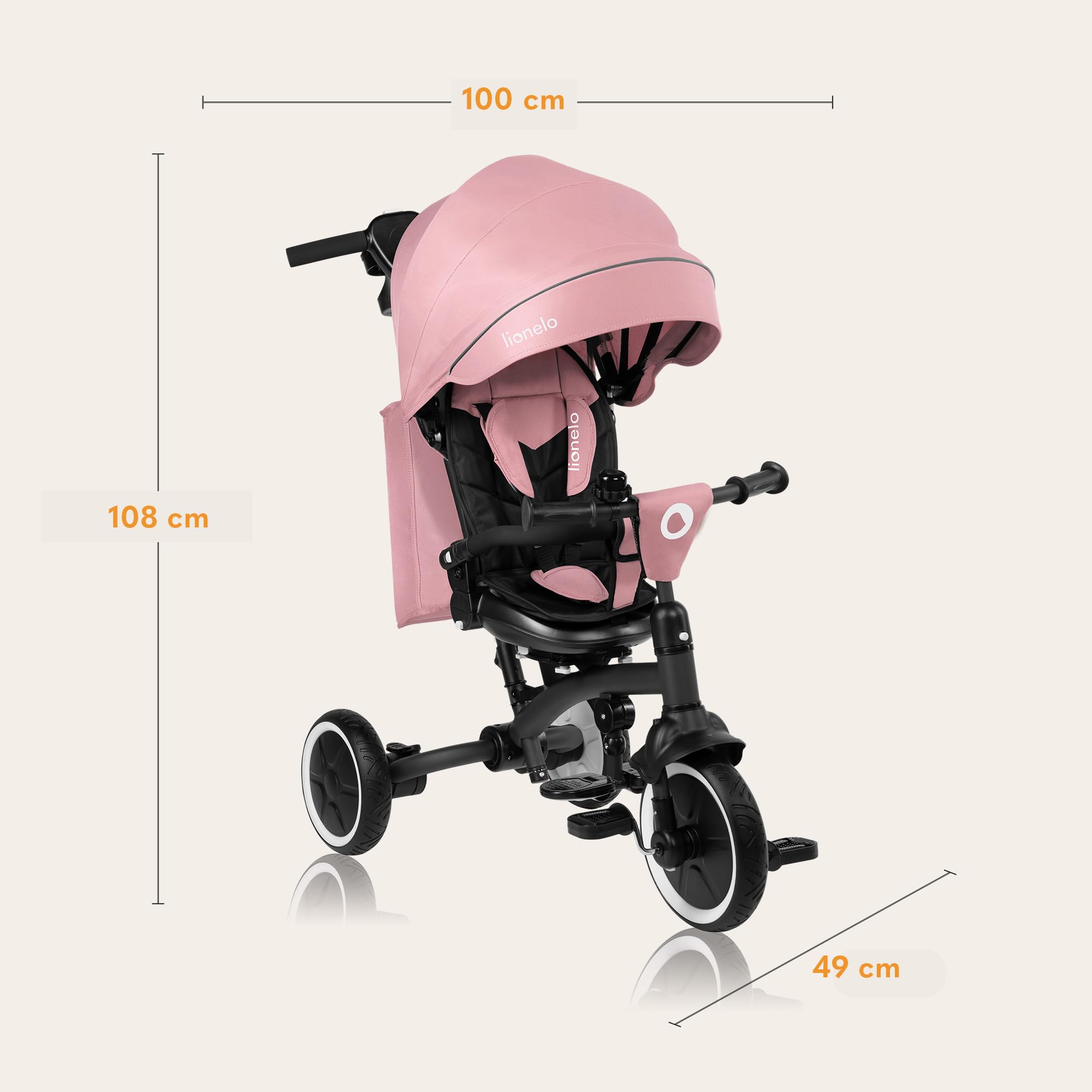 lionelo-tris-plus-tricycle-b-b-rose-volutif-9-mois-5-ans image 8