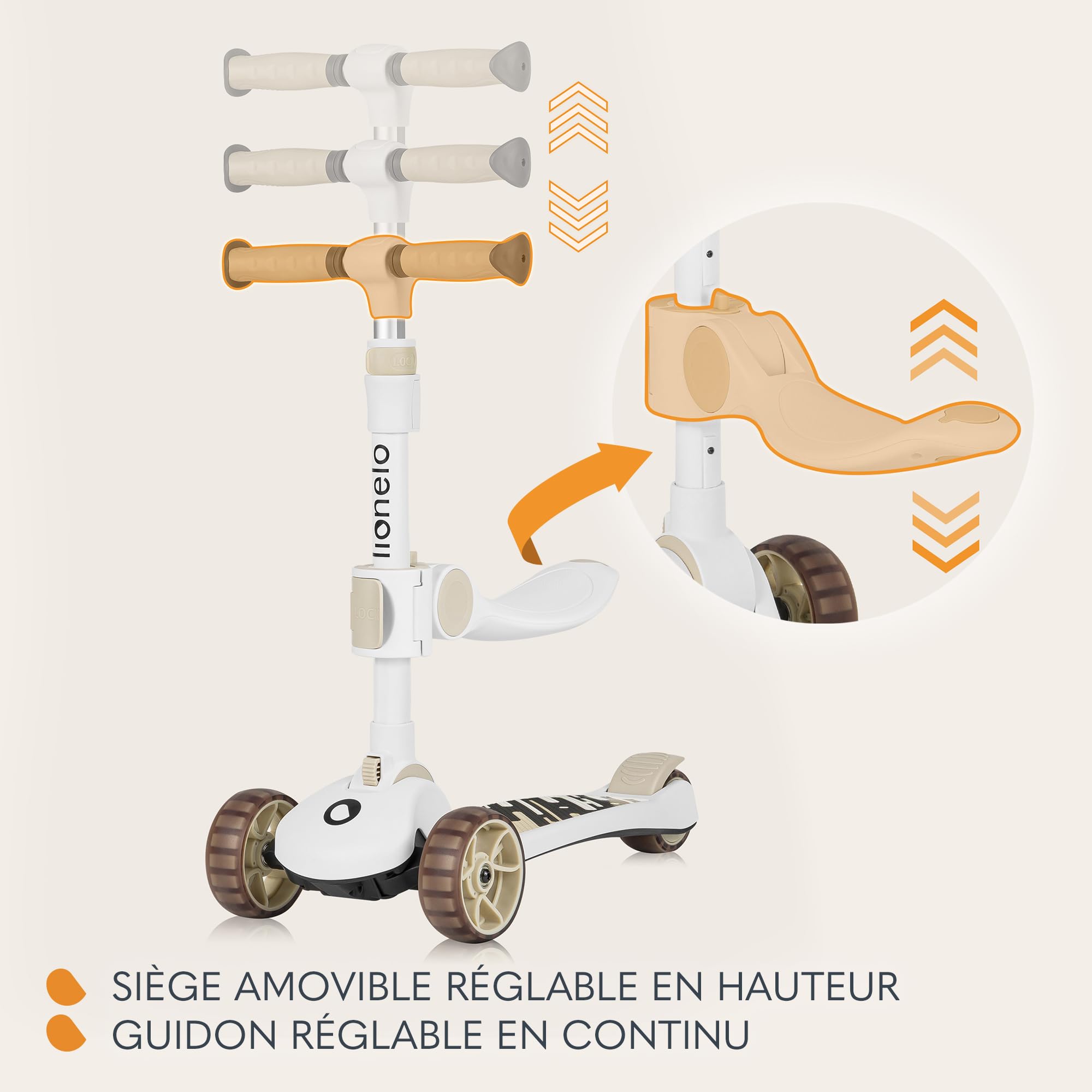 lionelo-franky-trottinette-enfant-2-en-1-draisienne-beige-roues-led image 3
