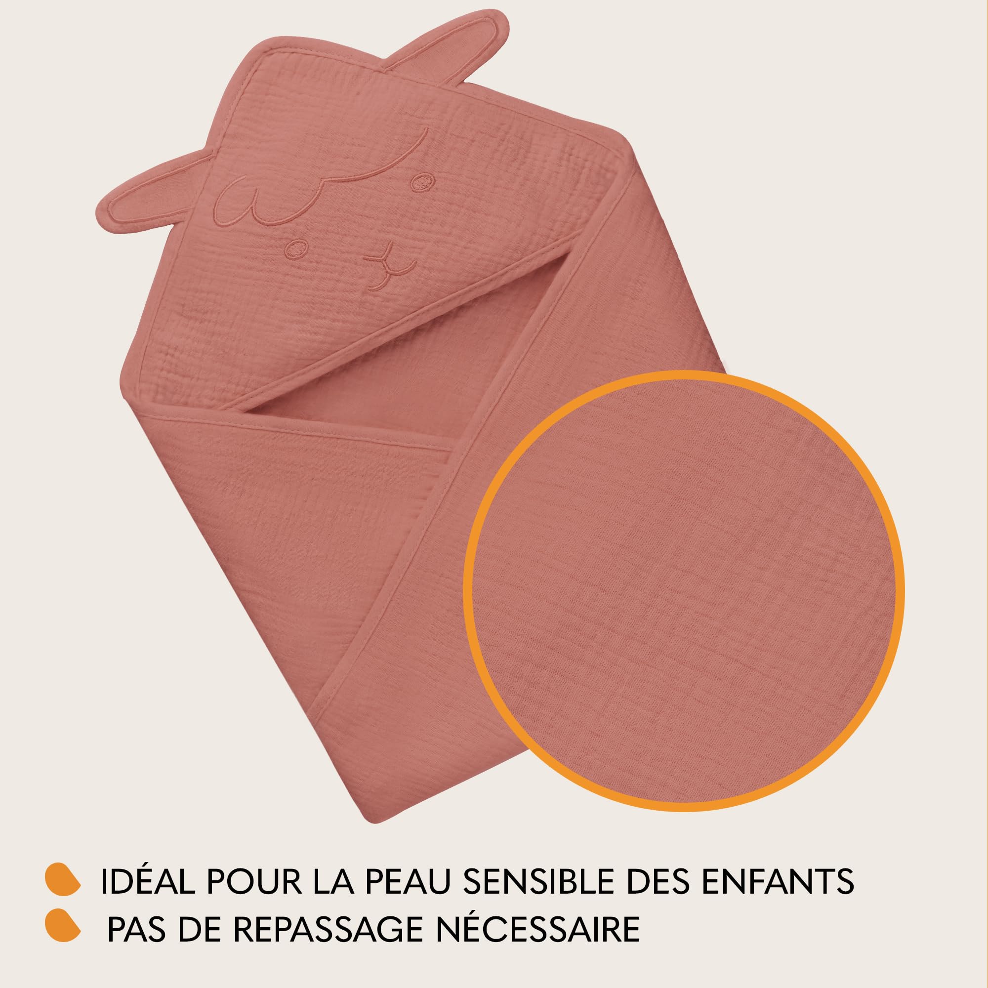 lionelo-cape-de-bain-b-b-mousseline-corail-80x80-cm image 4