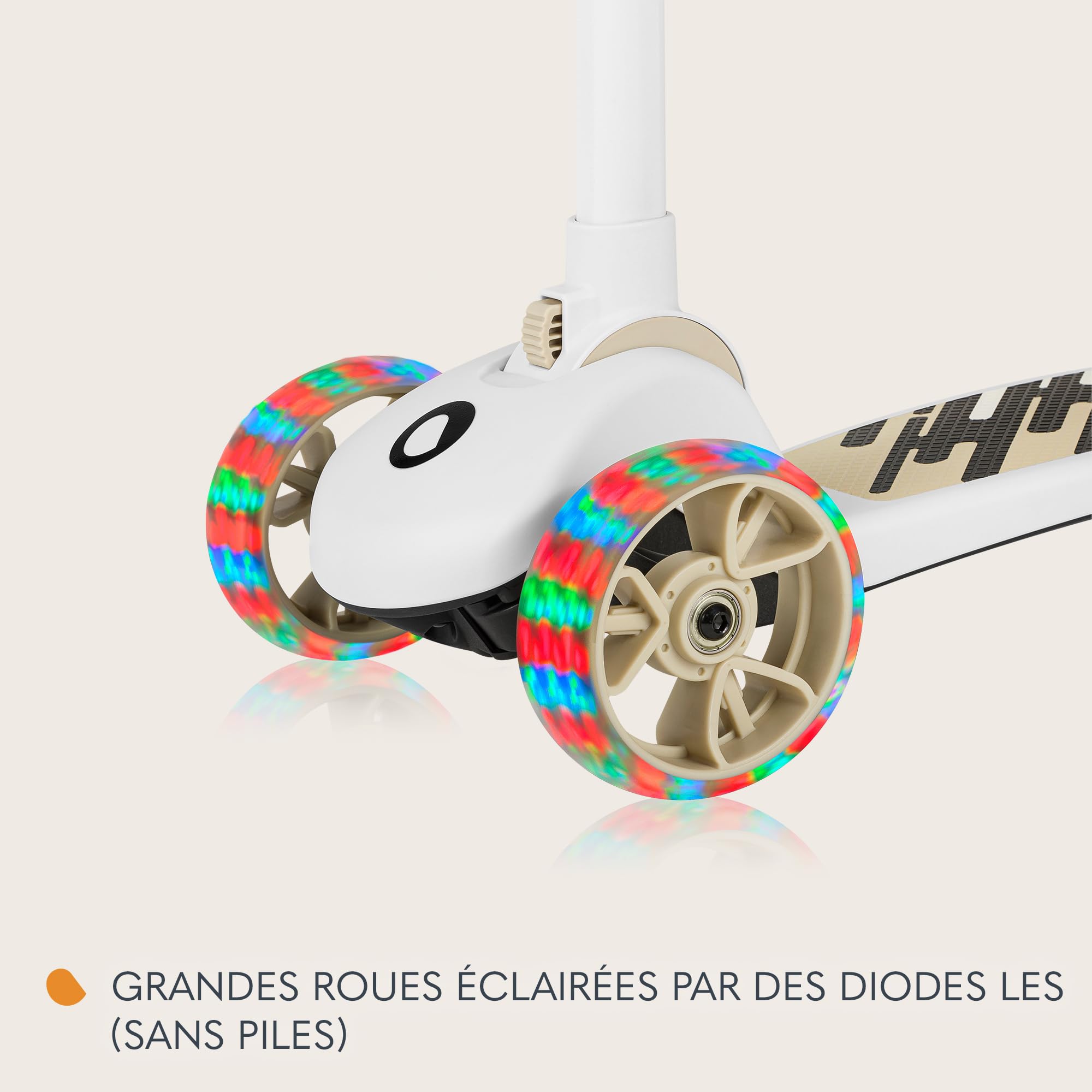 lionelo-franky-trottinette-enfant-2-en-1-draisienne-beige-roues-led image 6